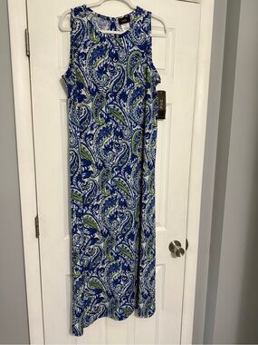 MSK Blue and Green Paisley Sundress